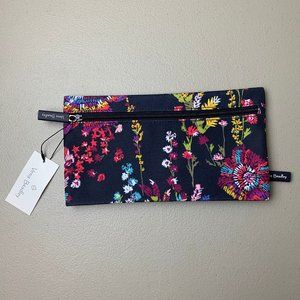 Vera Bradley Pencil Pouch Midnight Wildflowers
